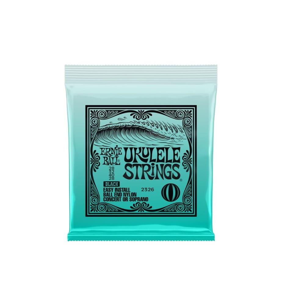 Ernie Ball - Cordes de ukulélé 2326 Nylon Black 28-28  Black 28-28