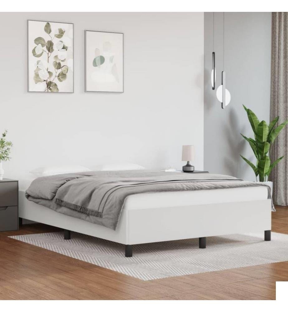 Cadre de lit Blanc 140x200 cm Similicuir