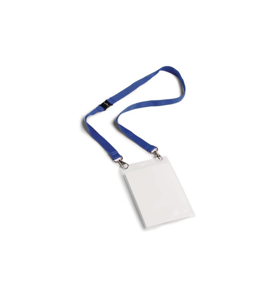 DURABLE - Porte-badge à lanière textile Duo A6 10 Stück, Blau