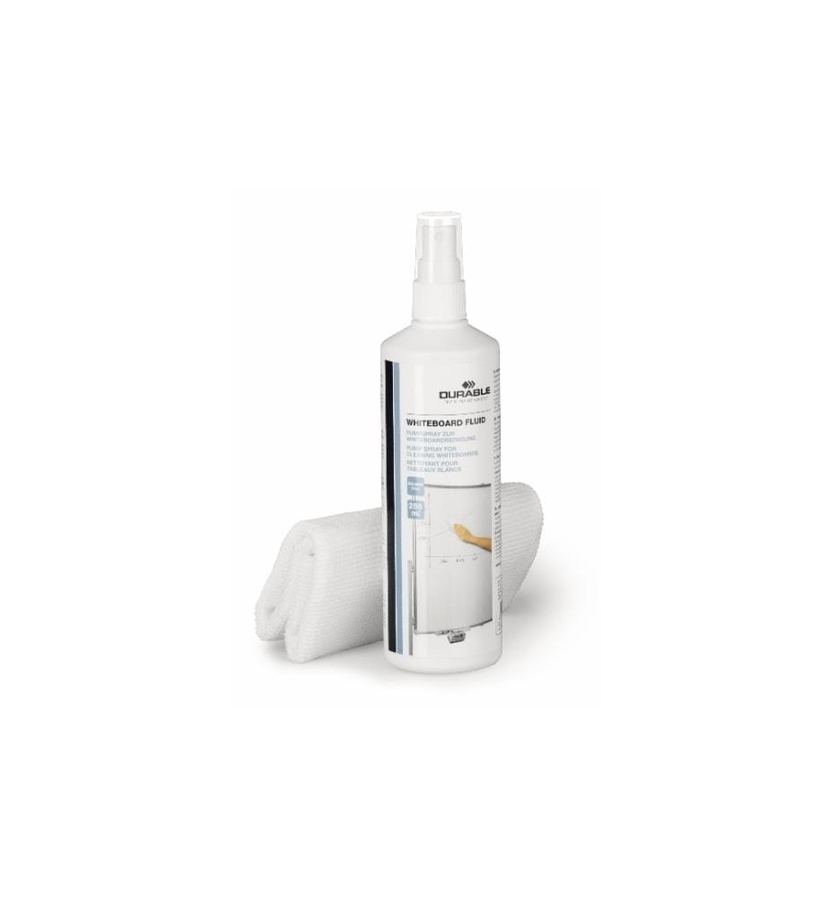 DURABLE - Nettoyant en aérosol et chiffons Whiteboard Cleaning Set 250 ml