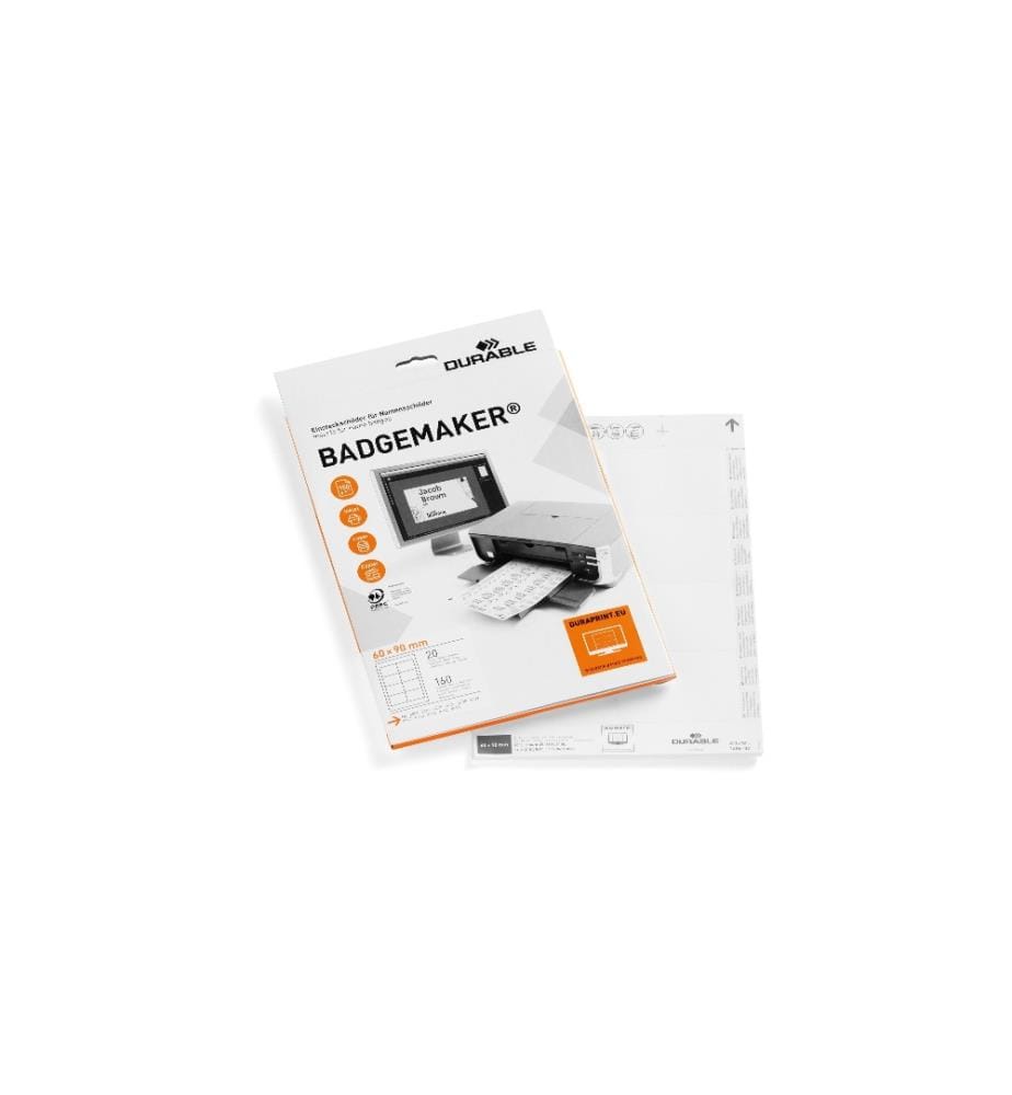 DURABLE - Étiquettes porte-noms 60 x 90 mm, 20 Blatt