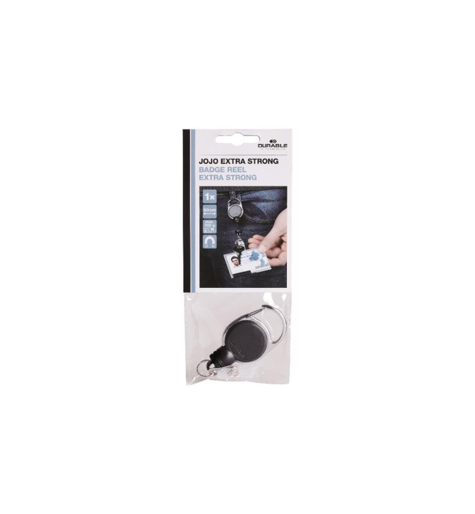 DURABLE - Porte-carte Jojo Extra Strong avec clip, Noir