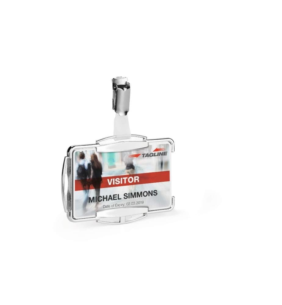 DURABLE - Porte-carte RFID Boîte rigide avec clip pour 1 carte d'identité, 10 pièces