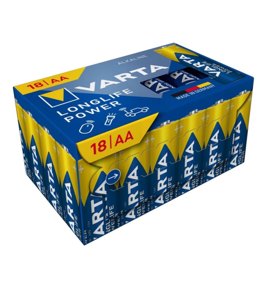 Piles alcalines Longlife Power AA cube de 18