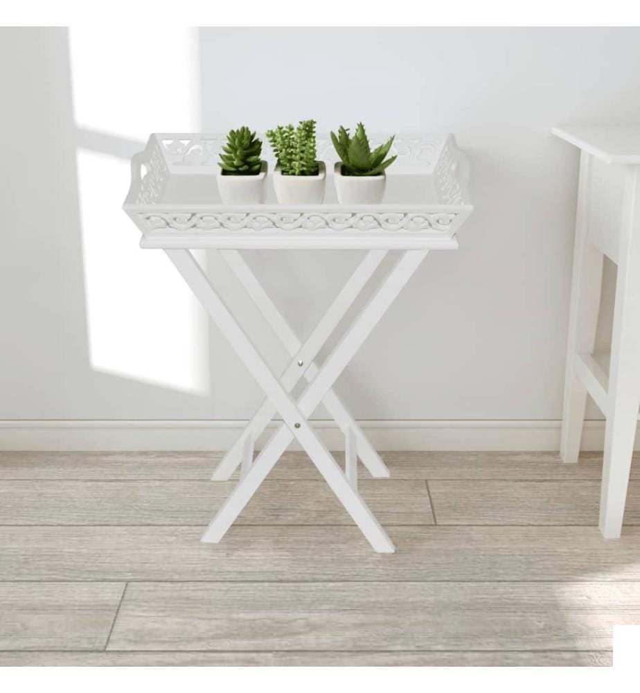 Table d'appoint avec plateau Blanc