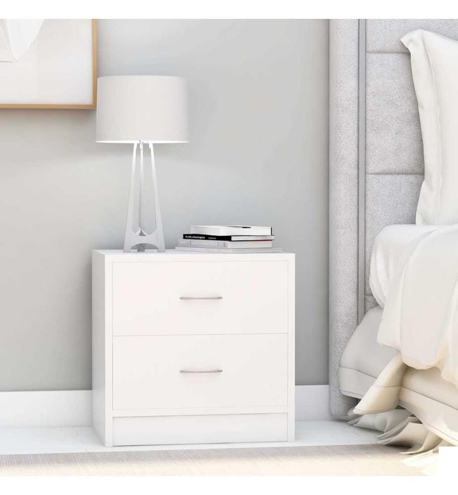 Tables de chevet 2 pcs Blanc 40x30x40 cm Bois d'ingénierie