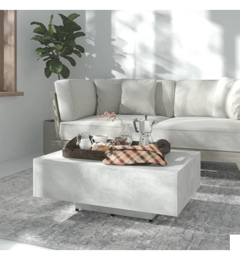 Table basse Gris béton 85x55x31 cm Bois d'ingénierie