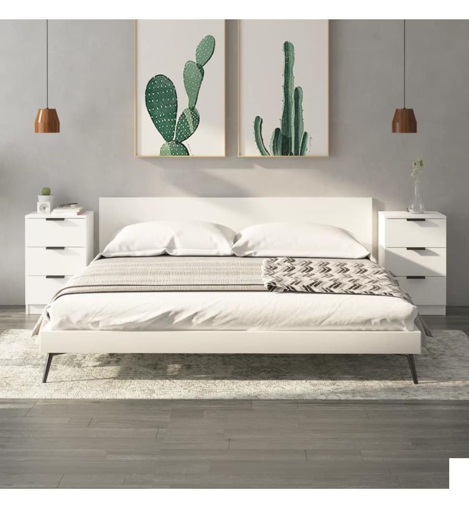 Tables de chevet 2 pcs Blanc 40x36x65 cm