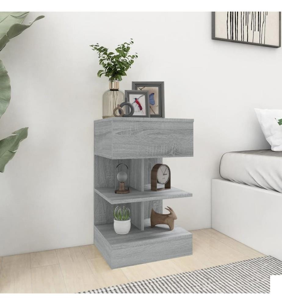 Tables de chevet 2 pcs Sonoma gris 40x35x65cm Bois d'ingénierie