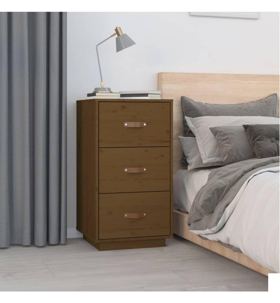 Table de chevet Marron miel 40x40x75 cm Bois de pin solide