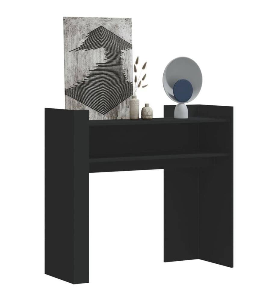 Table console noir 100x35x90 cm bois d'ingénierie