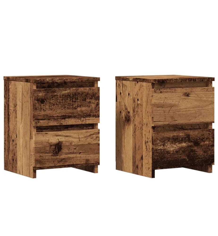 Tables de chevet 2 pcs vieux bois 30x30x40 cm bois d'ingénierie