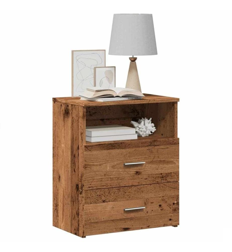 Tables de chevet 2 pcs vieux bois 50x32x60 cm bois d'ingénierie