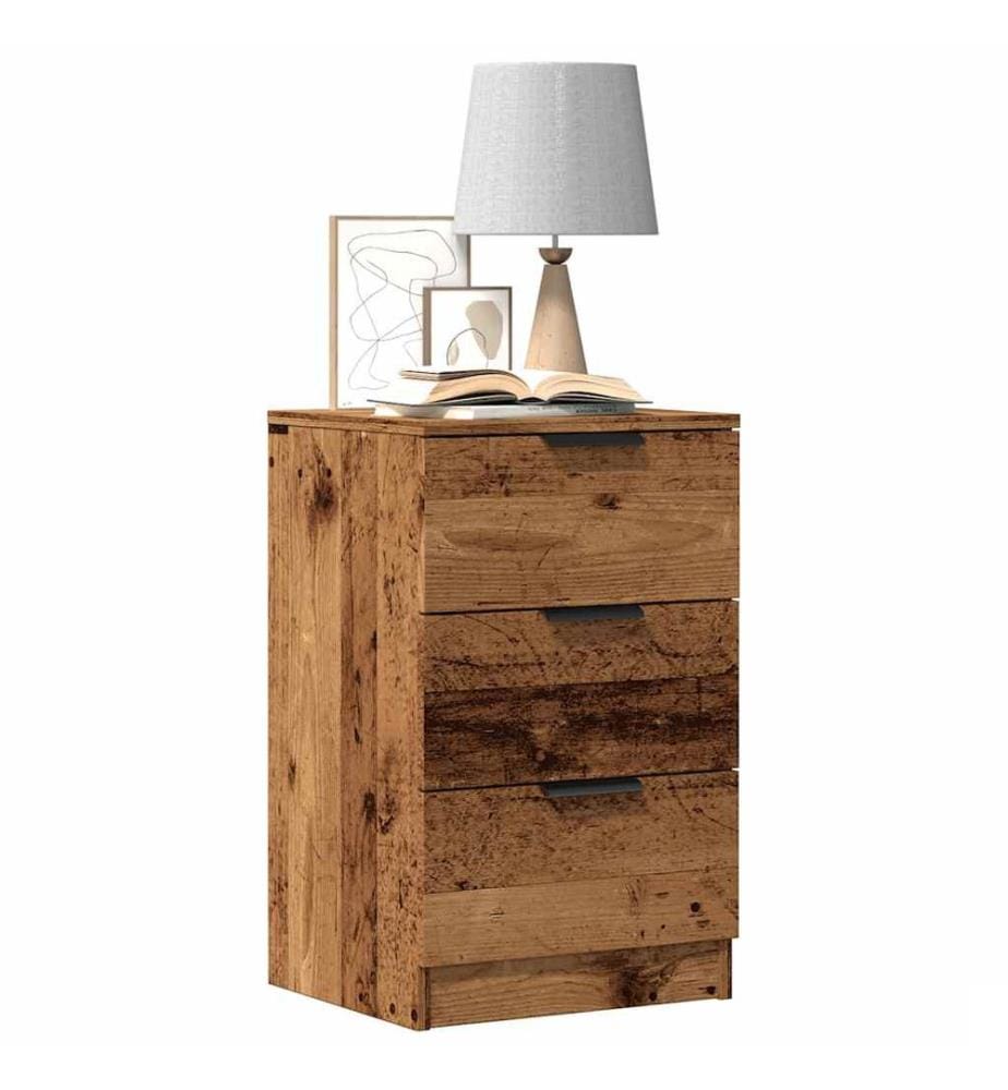 Tables de chevet 2 pcs vieux bois 40x36x65 cm bois d'ingénierie