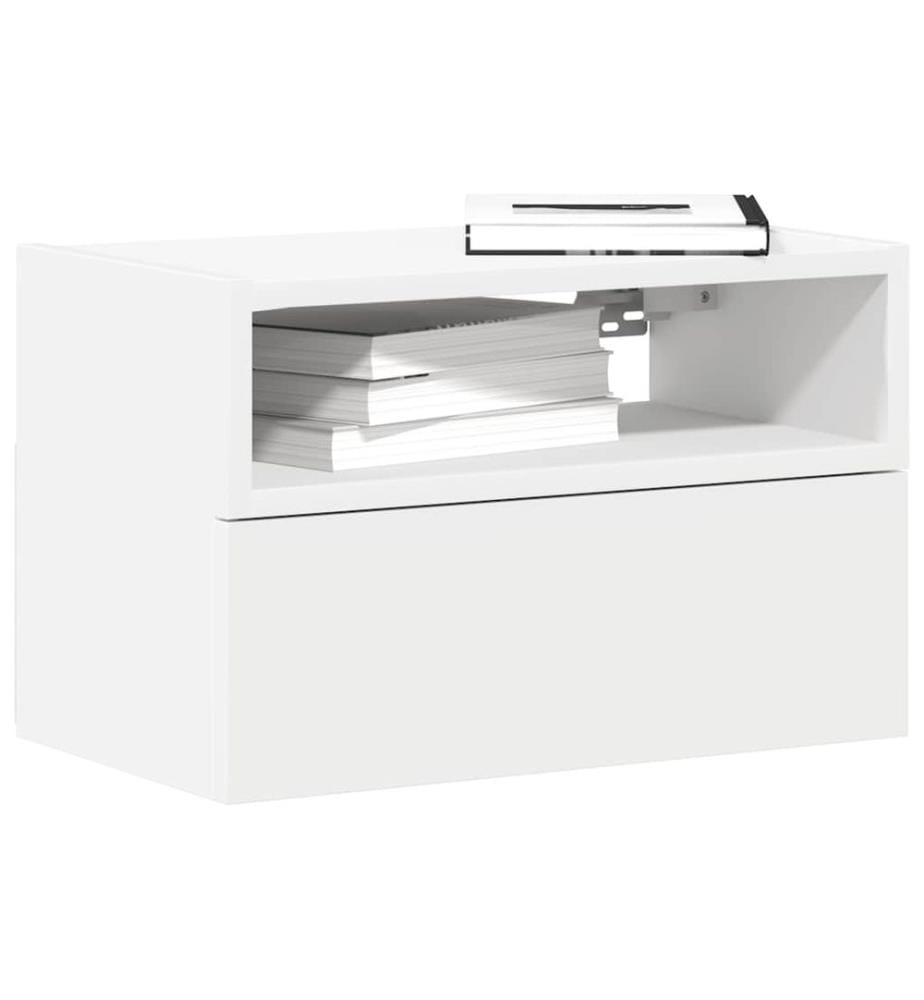 Tables de chevet murales 2 pcs blanc 45x26x28,5 cm