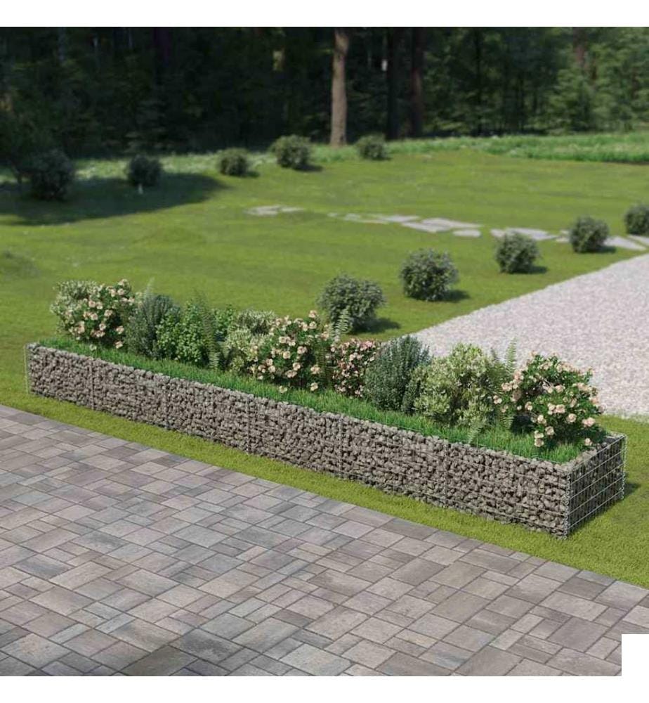 Lit surélevé à gabion Acier galvanisé 540x90x50 cm
