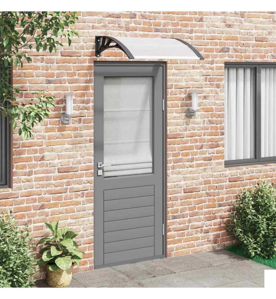 Auvent de porte Noir et transparent 200x75 cm PC