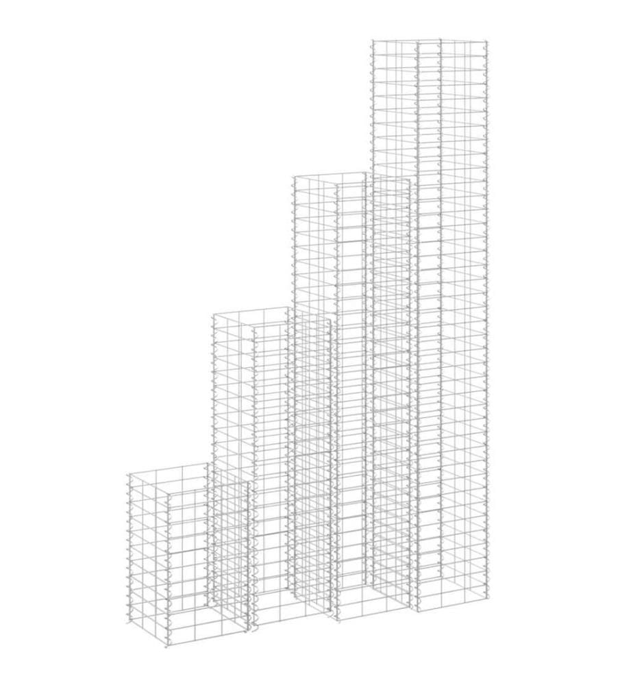 Lits surélevés en gabion 4 pcs 30x30x50/100/150/200 cm Fer