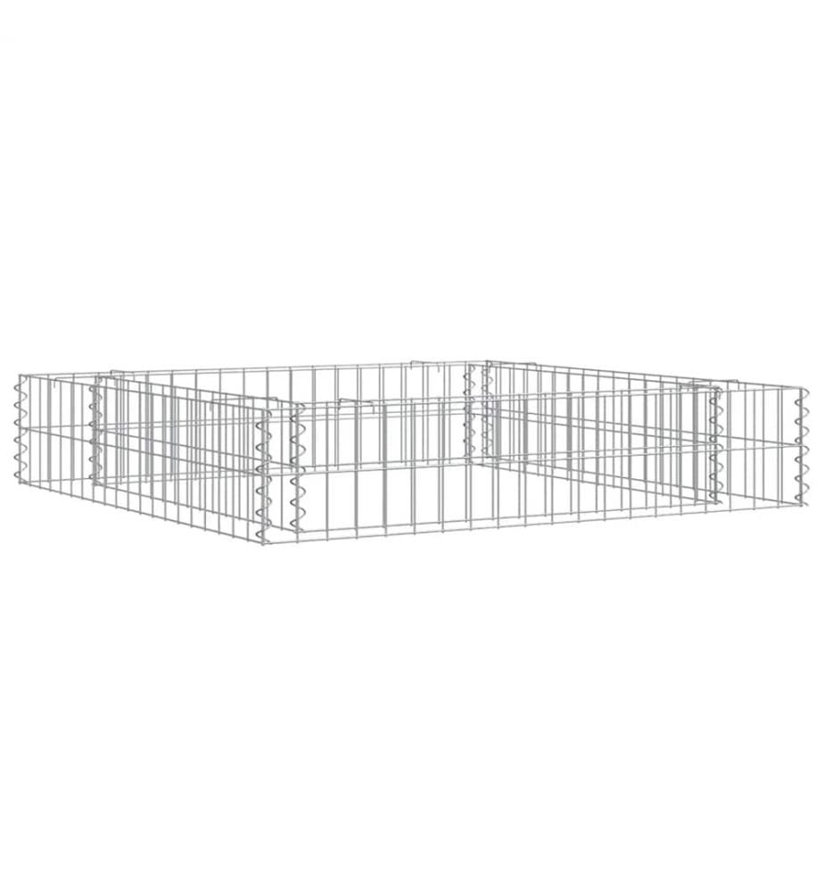 Lit surélevé à gabion Acier galvanisé 100x100x20 cm