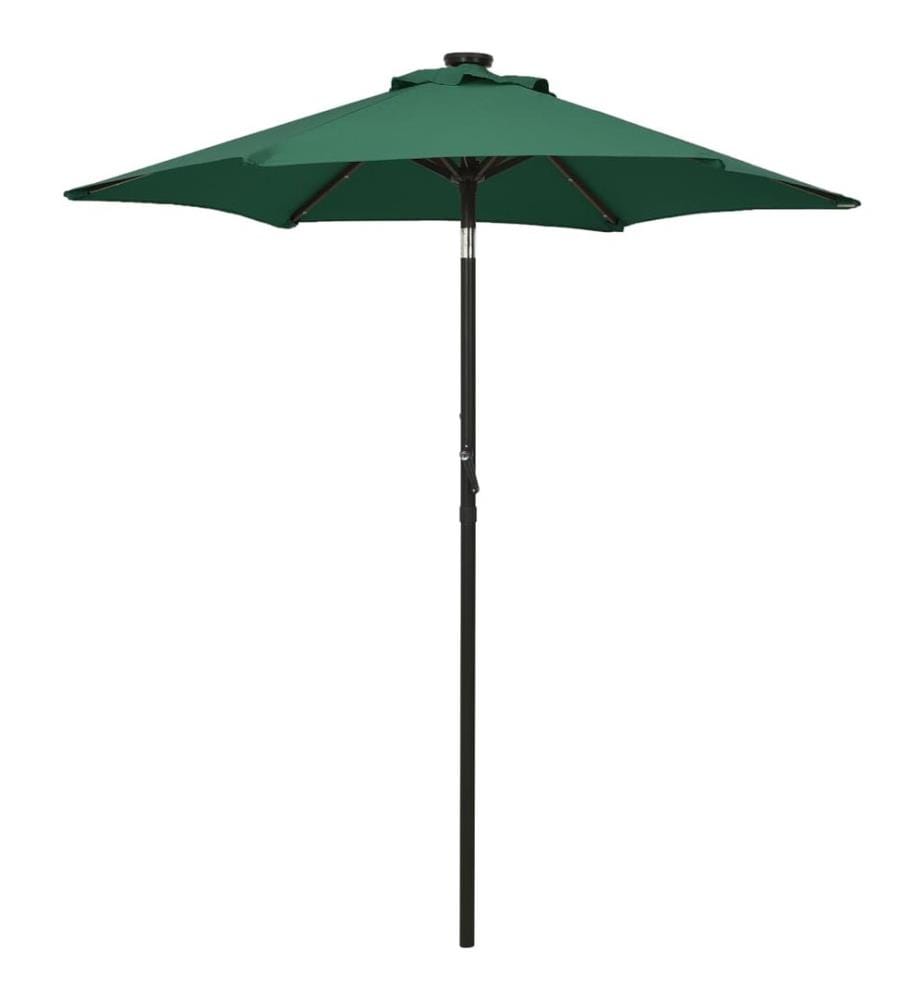 Parasol de jardin avec lumières LED vert 200x211 cm aluminium