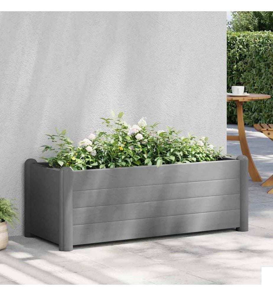 Lit surélevé de jardin PP Gris pierre 100x43x35 cm