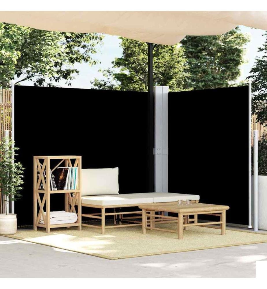 Auvent latéral rétractable Noir 180x600 cm