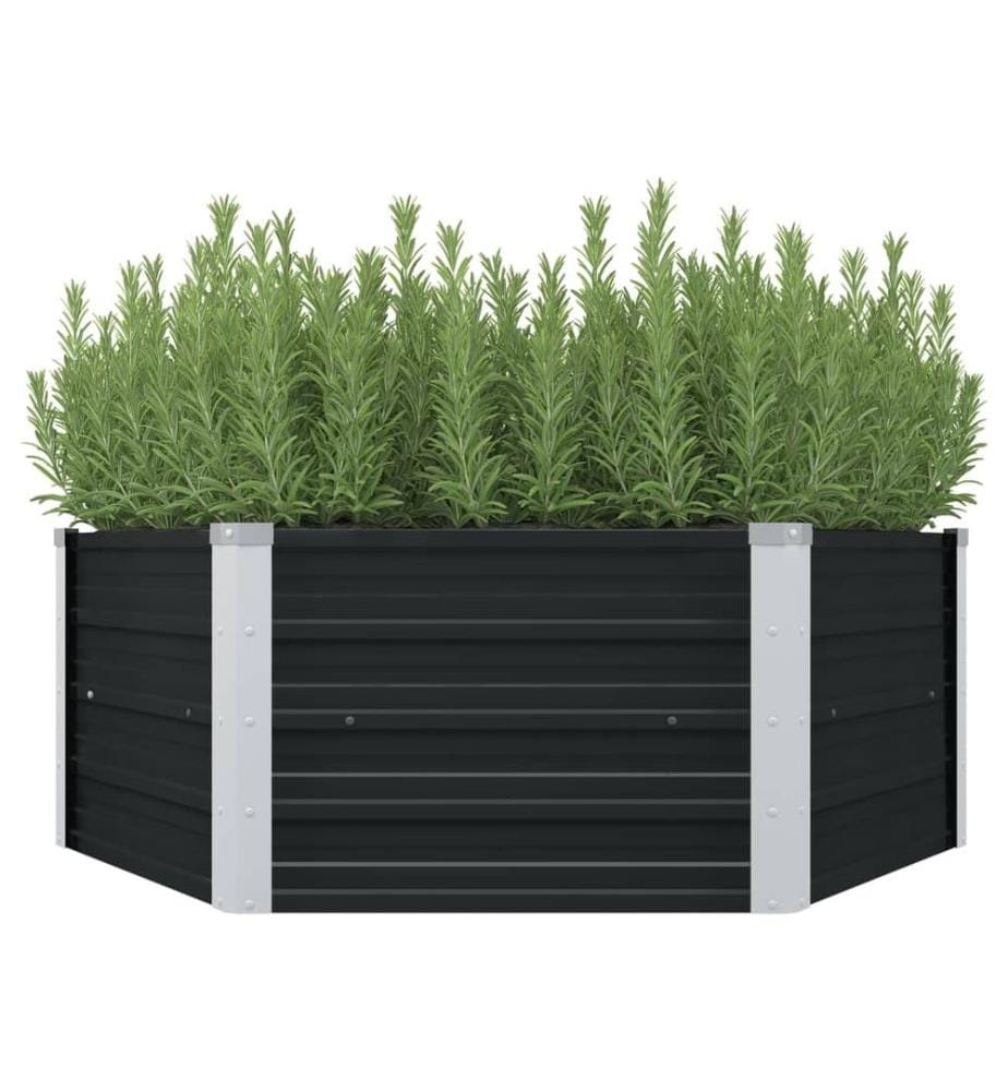 Jardinière surélevée Anthracite 129x129x45 cm Acier galvanisé