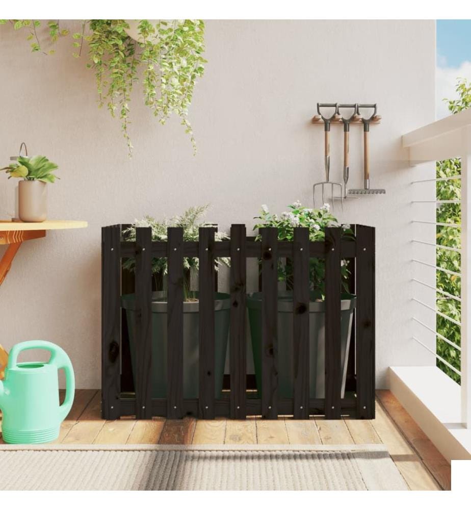 Lit surélevé de jardin design de clôture 100x50x70cm pin massif