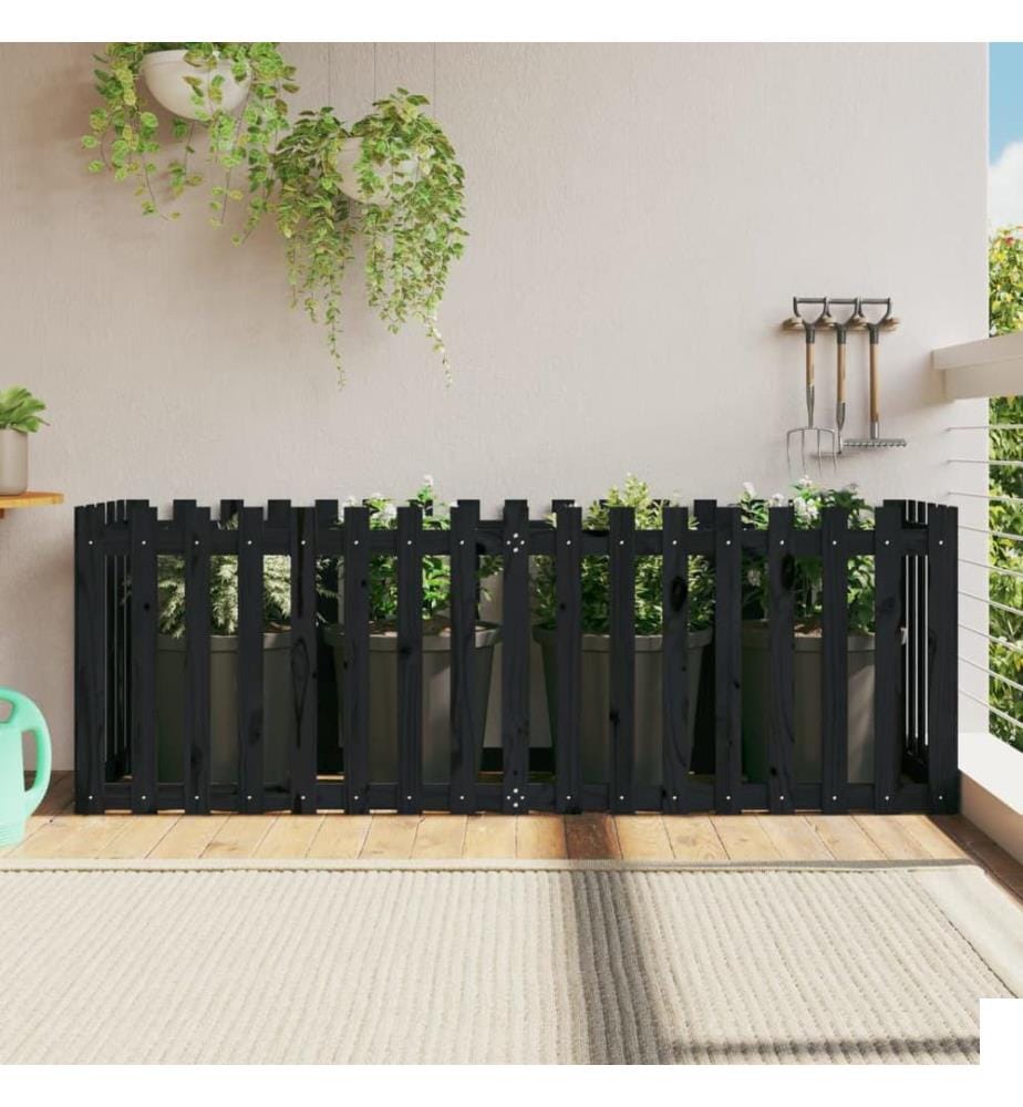 Lit surélevé de jardin design de clôture 200x50x70cm pin massif