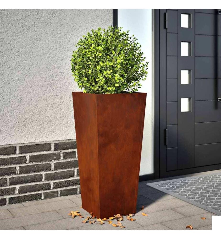 Jardinières 2 pcs 35x35x75 cm acier résistant aux intempéries