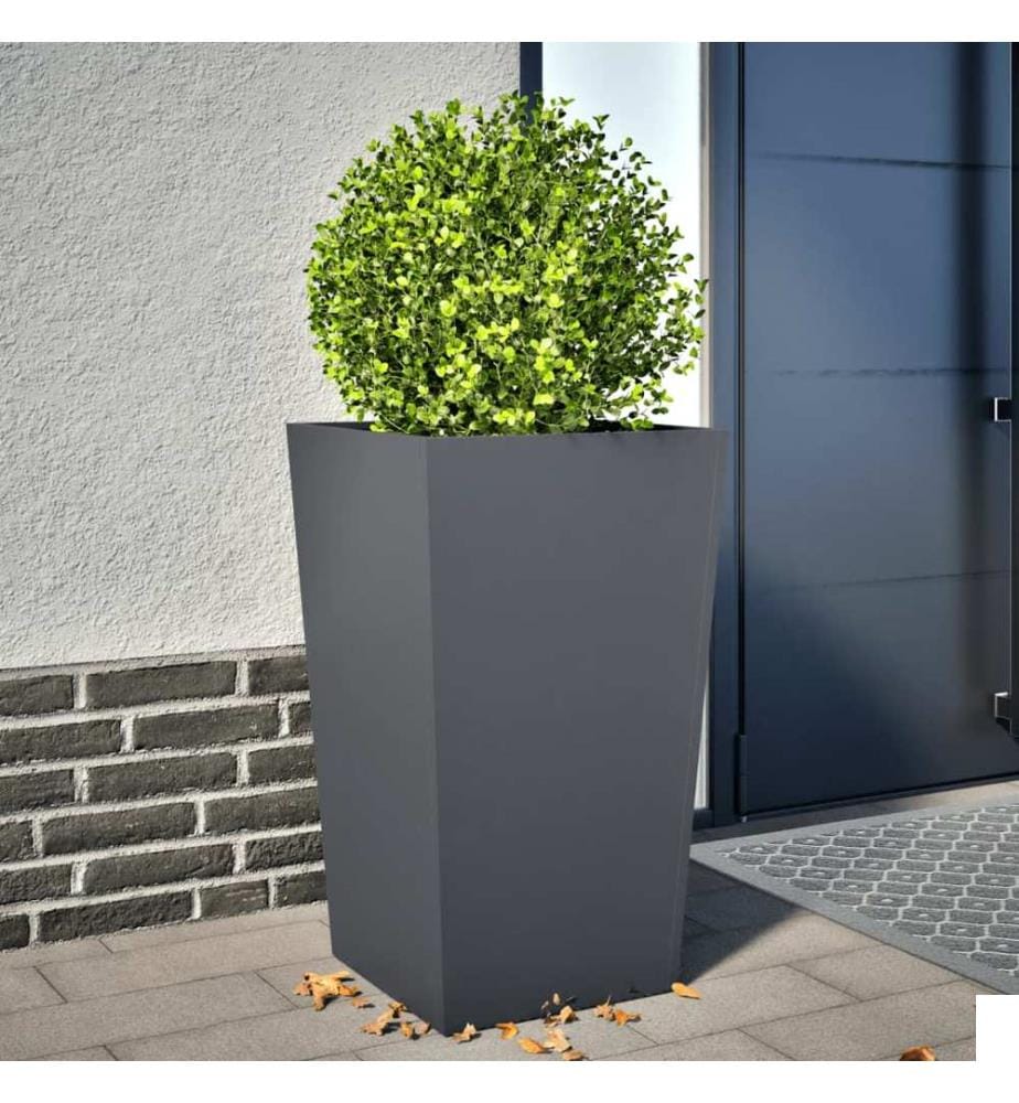 Jardinière anthracite 45x45x75 cm acier