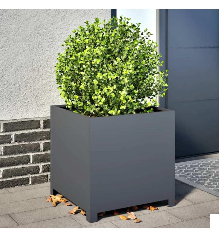 Jardinière anthracite 50x50x50 cm acier