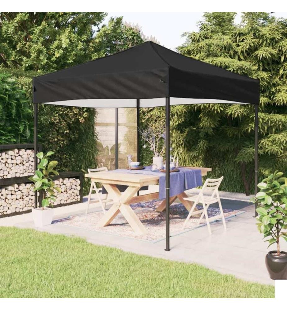 Tente de réception pliable Noir 3x3 m
