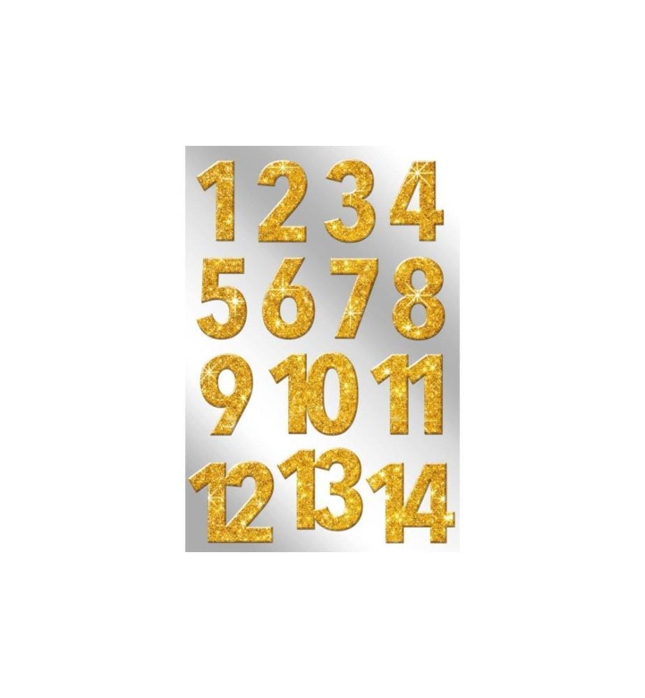 Braun + Company Chiffres pour calendrier de lAvent Paillettes, or