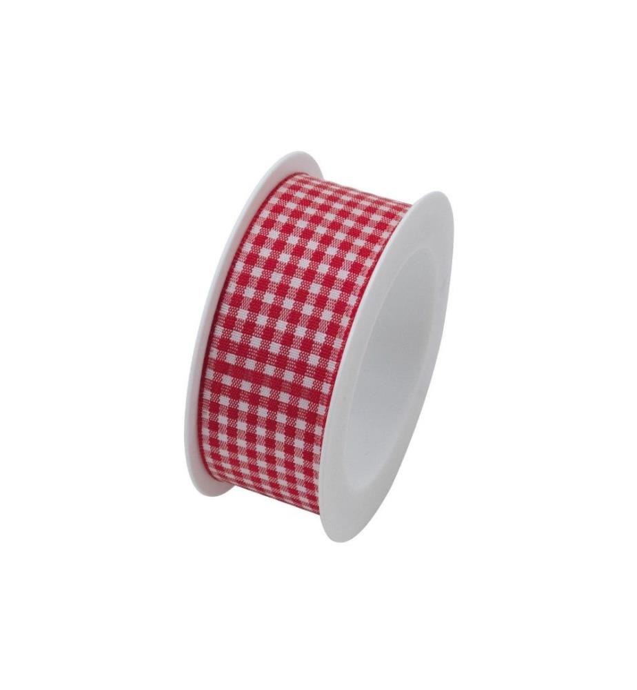 Braun + Company Ruban cadeau Vichy 25 mm x 2 m, Rouge