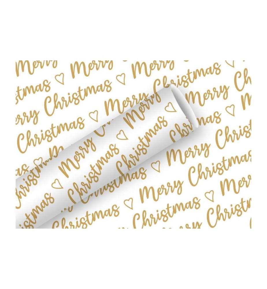 Braun + Company Papier cadeau Christmas allover 150 x 70 cm, blanc/or