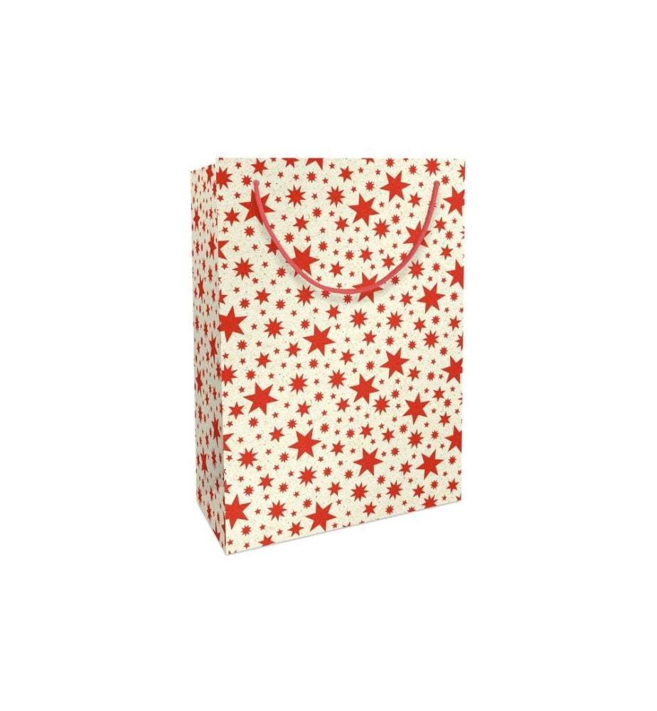 Braun + Company Sac cadeau Beautiful Stars 23 x 33 x 11 cm, rouge