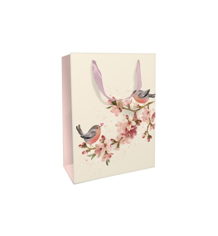 Braun + Company Sac cadeau Cherry Blossom Love 26 x 36 x 13 cm, Rose