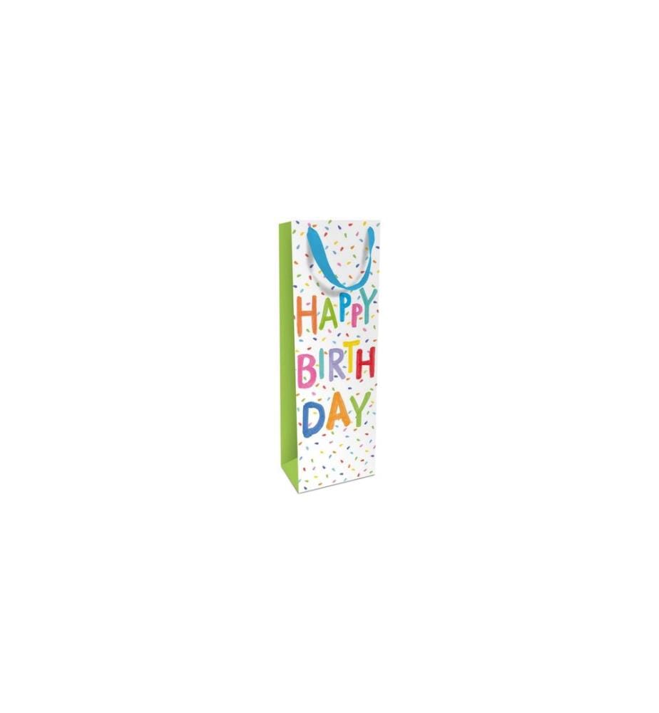 Braun + Company Sac à bouteilles Joyeux anniversaire 12 x 36 x 8 cm