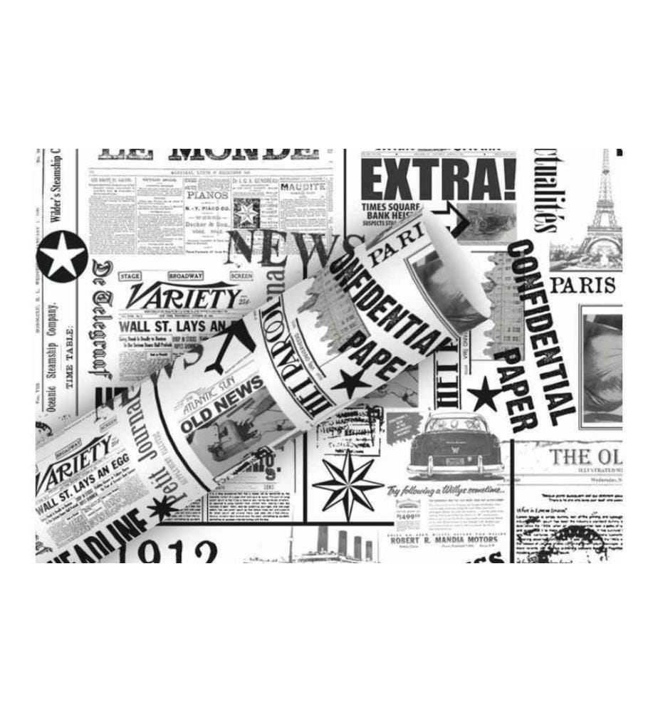 Braun + Company Papier cadeau News Noir