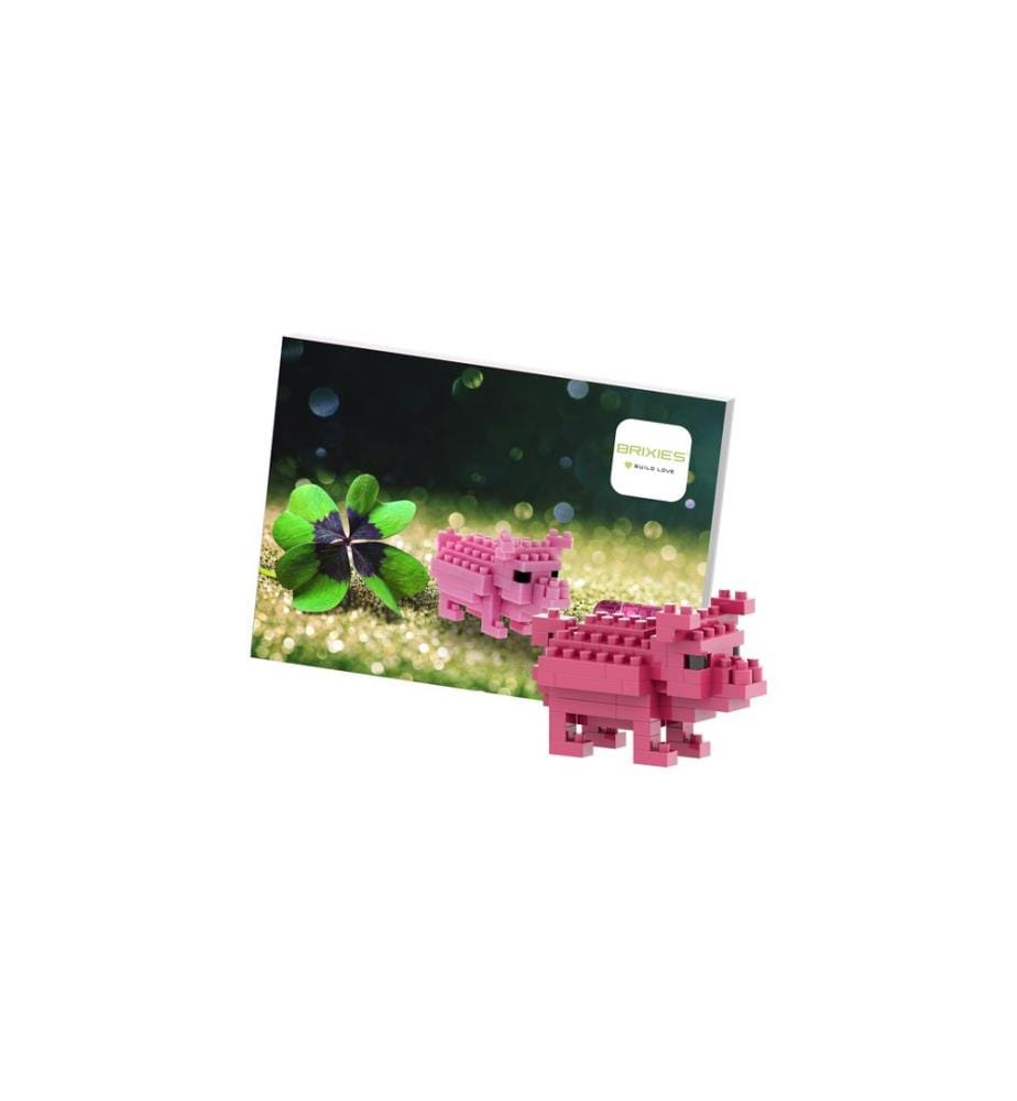 BRIXIES Modèle construction Cochon porte-bonheur de 66 briques