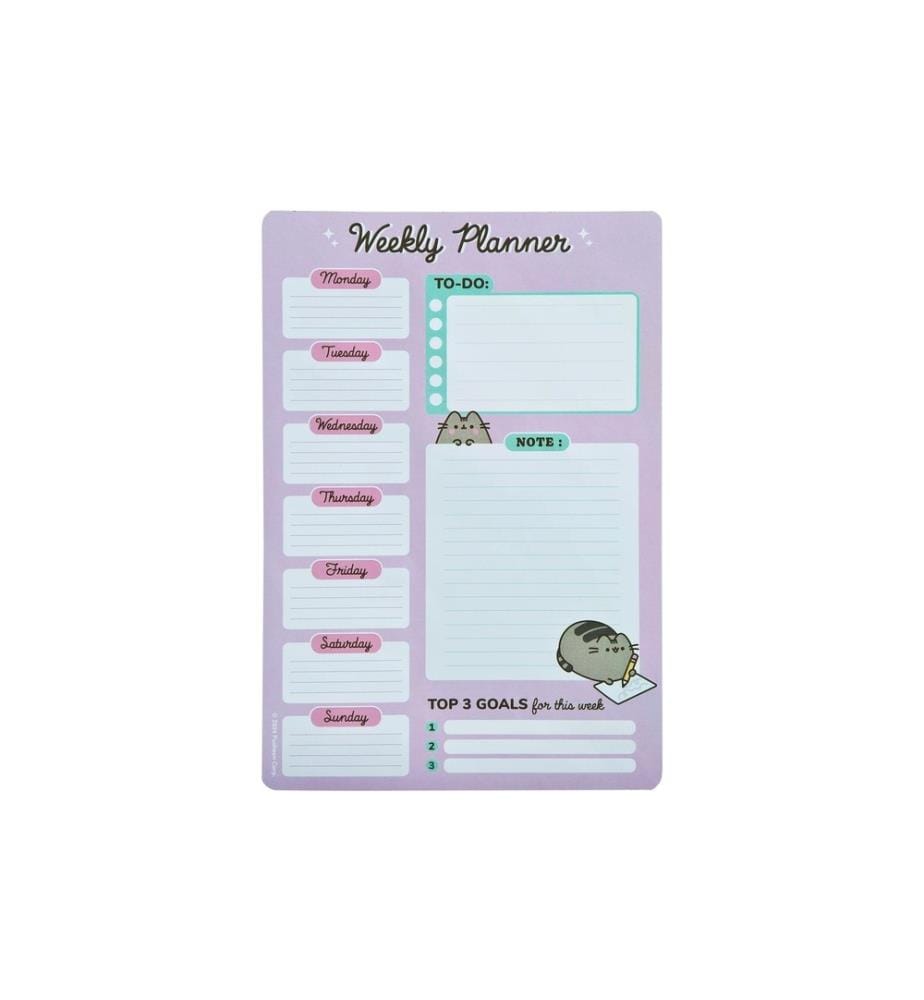 UNDERCOVER - Agendas bloc-notes hebdomadaires Pusheen 52 feuilles, 19 x 28 cm