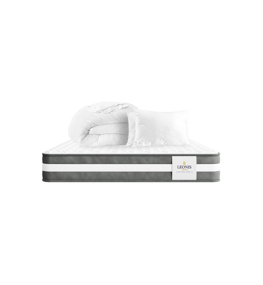 Pack Leon Matelas 180 x 200 + 2 Oreillers 60 x 40 + 1 Duvet 240 x 260 cm - Hauteur 22 cm