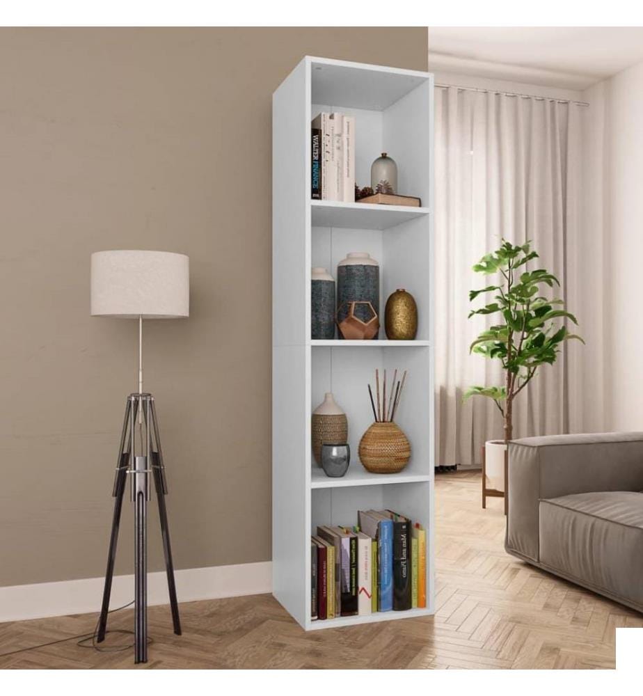 Bibliothèque/Meuble TV Blanc 36x30x143 cm Bois d'ingénierie