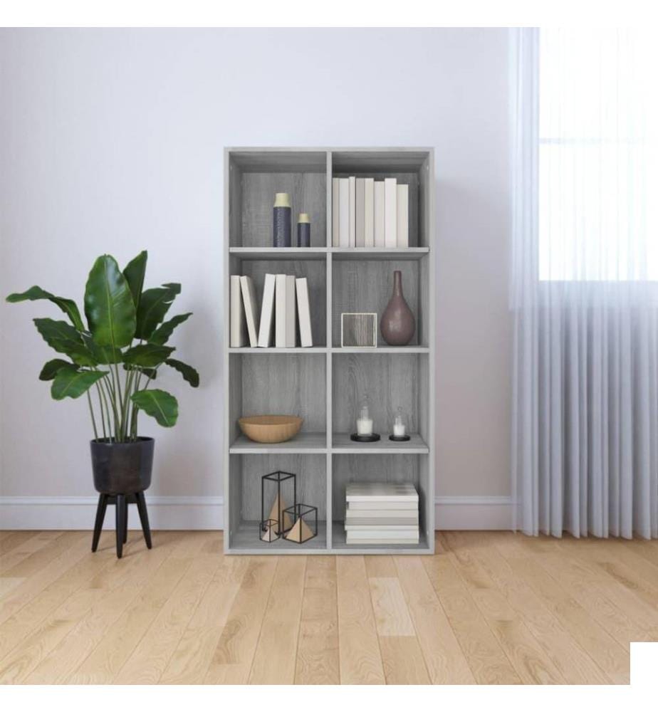 Bibliothèque/Buffet Sonoma gris 66x30x130 cm Bois d'ingénierie
