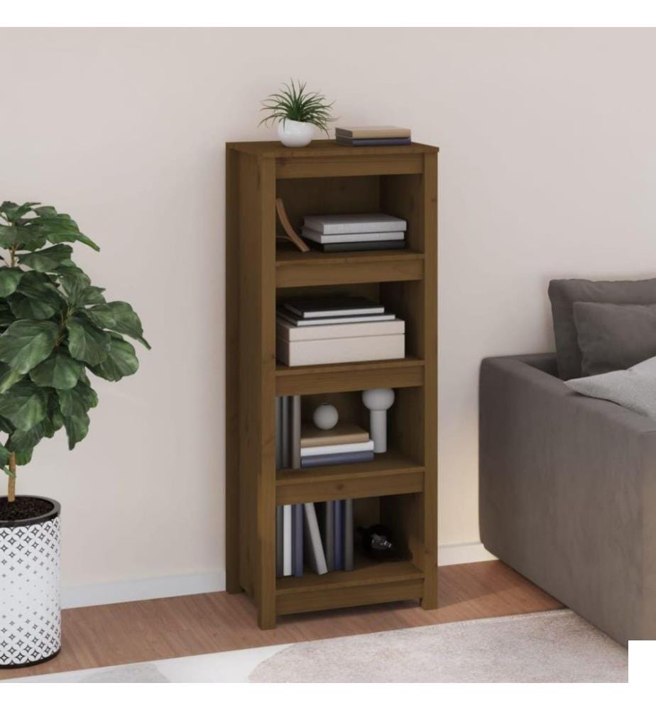 Bibliothèque Marron miel 50x35x125,5 cm Bois de pin massif