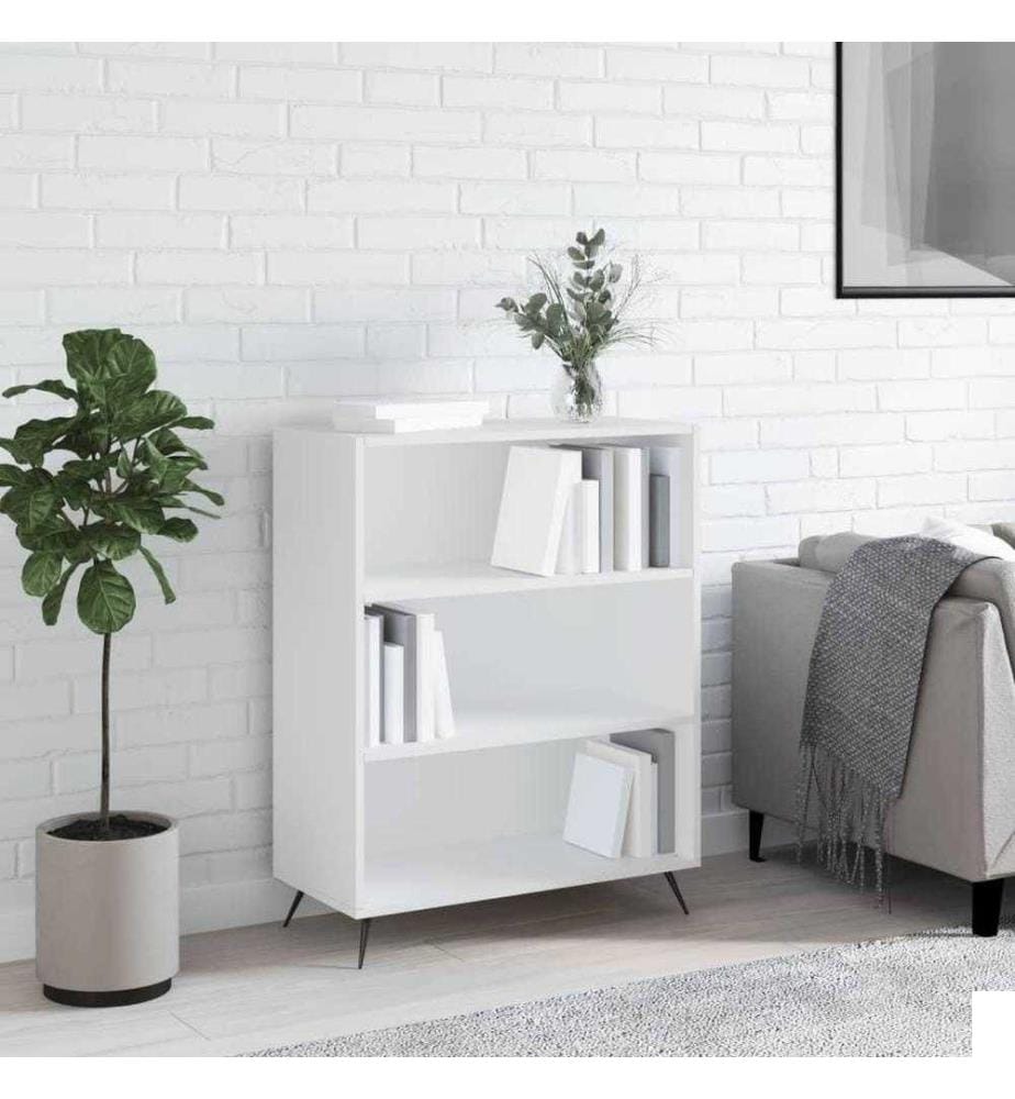 Bibliothèque blanc 69,5x32,5x90 cm bois d'ingénierie