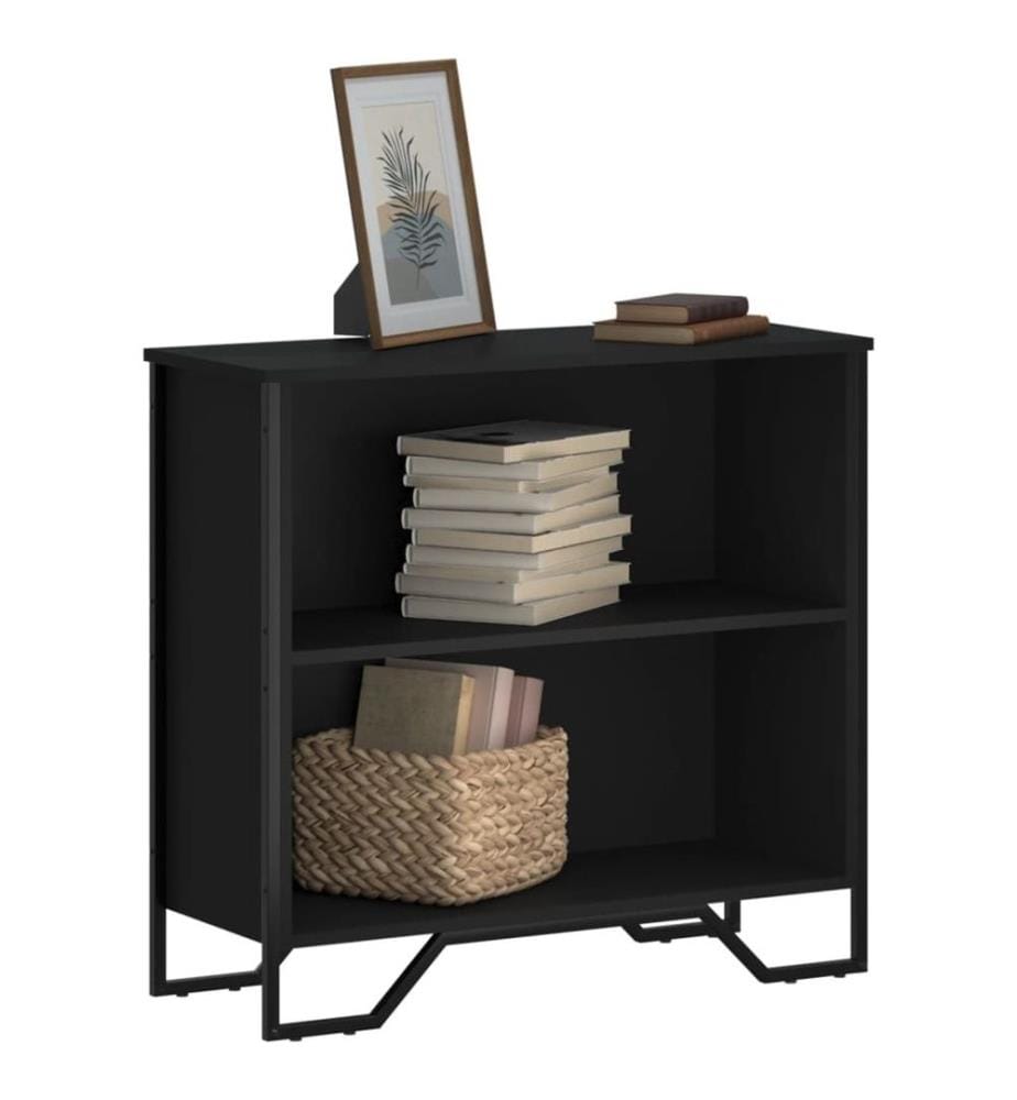 Bibliothèque noir 80x31x74,5 cm bois d'ingénierie