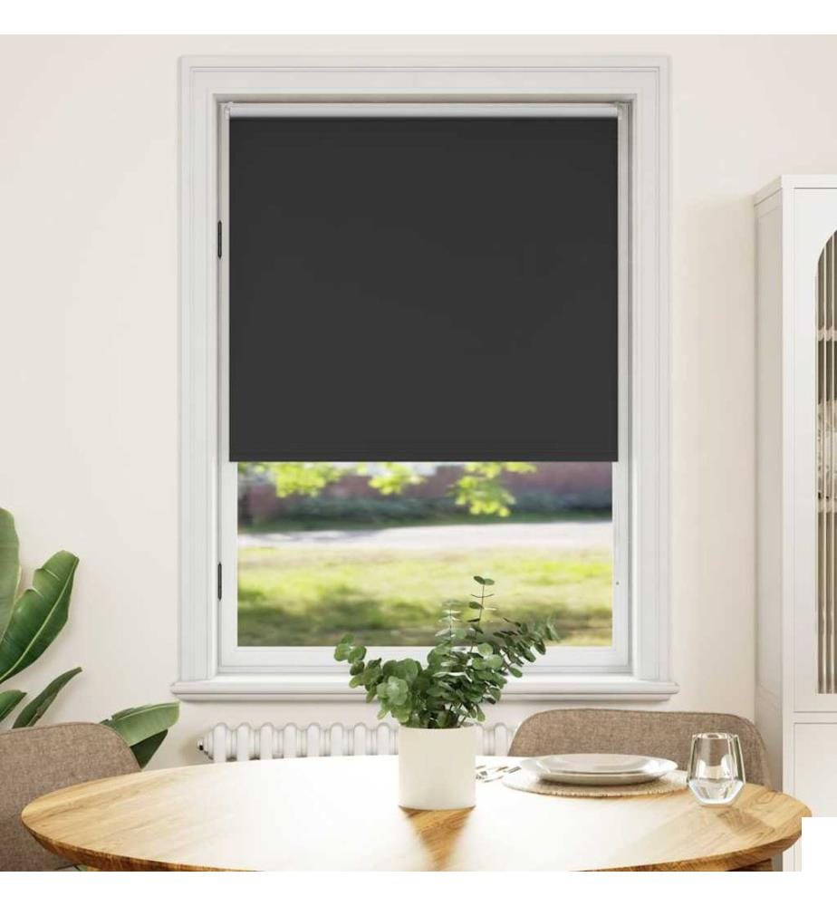 Store enrouleur occultant 124,4 x 175 cm, largeur du tissu 120 cm, noir
