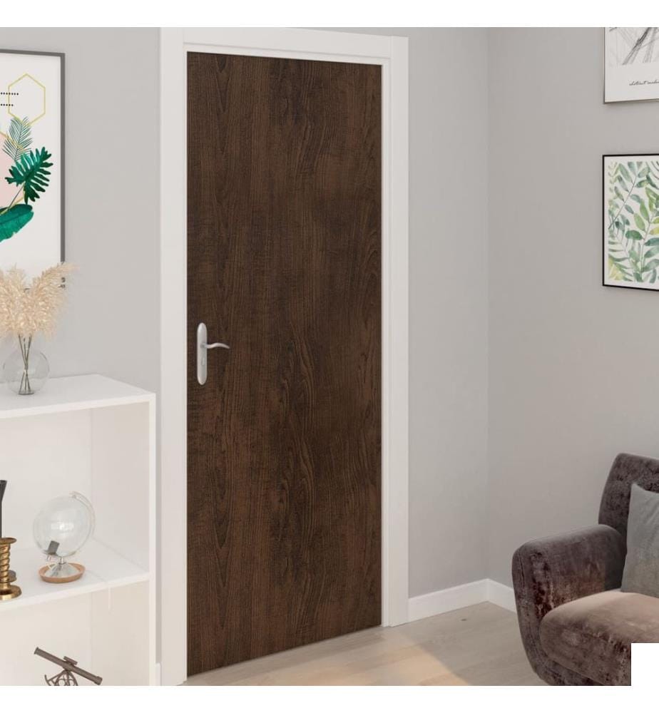 Films autoadhésifs pour portes 4 pcs Chêne foncé 210x90 cm PVC